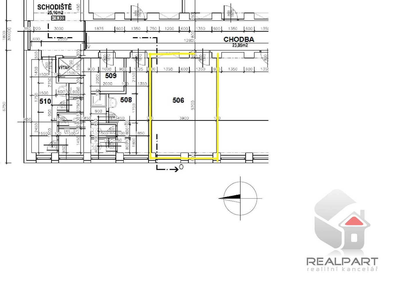 Pronájem kancelář - U Svitavy, Brno - Černovice, 22 m² - 5