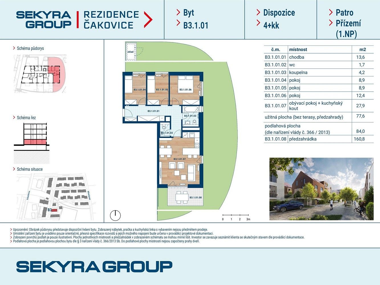 4+kk, Praha - Čakovice, okres Praha 18, Hlavní město Praha, 77 m² - 2