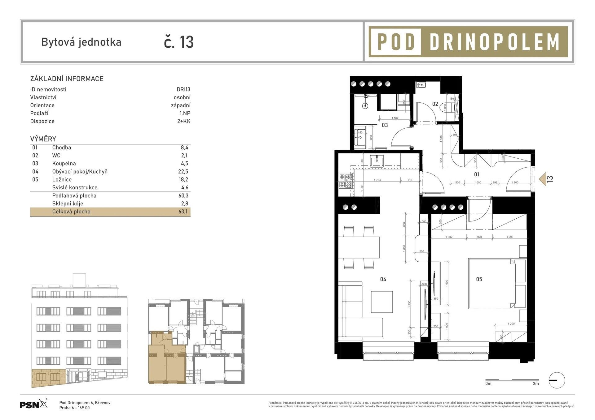 2+kk, Pod Drinopolem, Praha Břevnov, 56 m² - 2