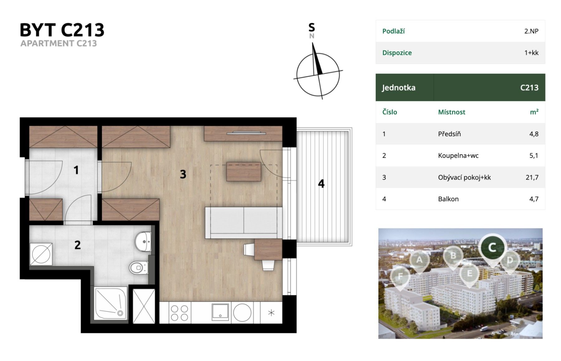 1+kk, Františka Štěpánka, Praha - Hostivař, 34 m² - 2
