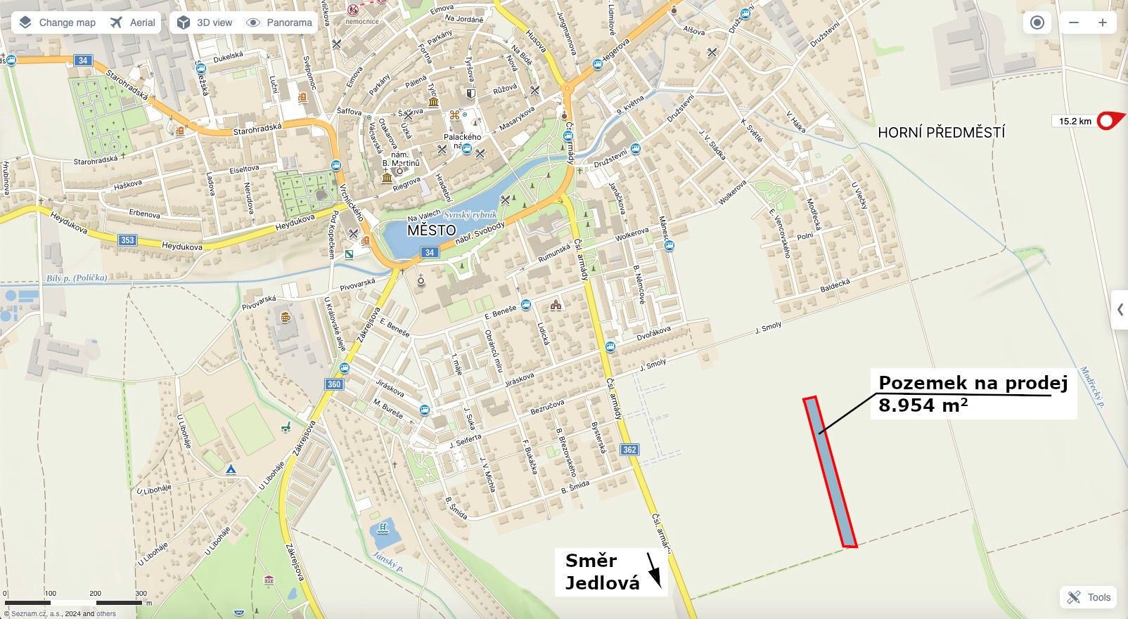 Pozemky pro bydlení, J. Smoly, Polička, 8 m²