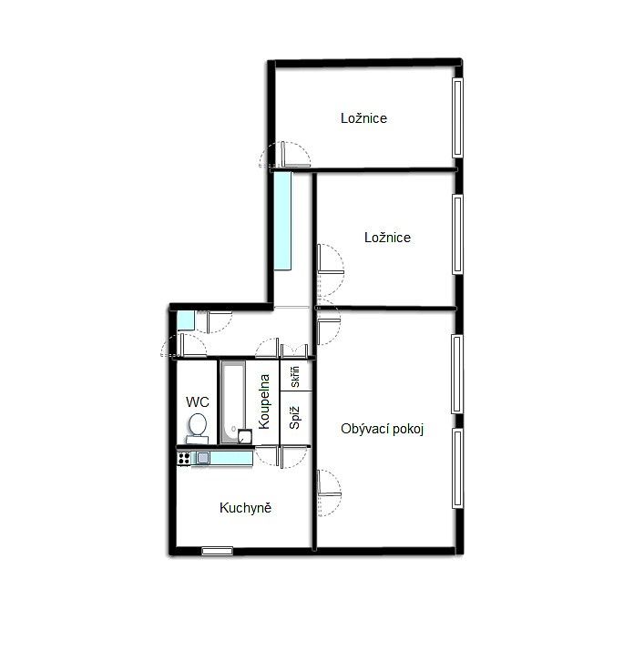 Byt 3+1 · 69 m² · Vlasákova, Mělník - 2