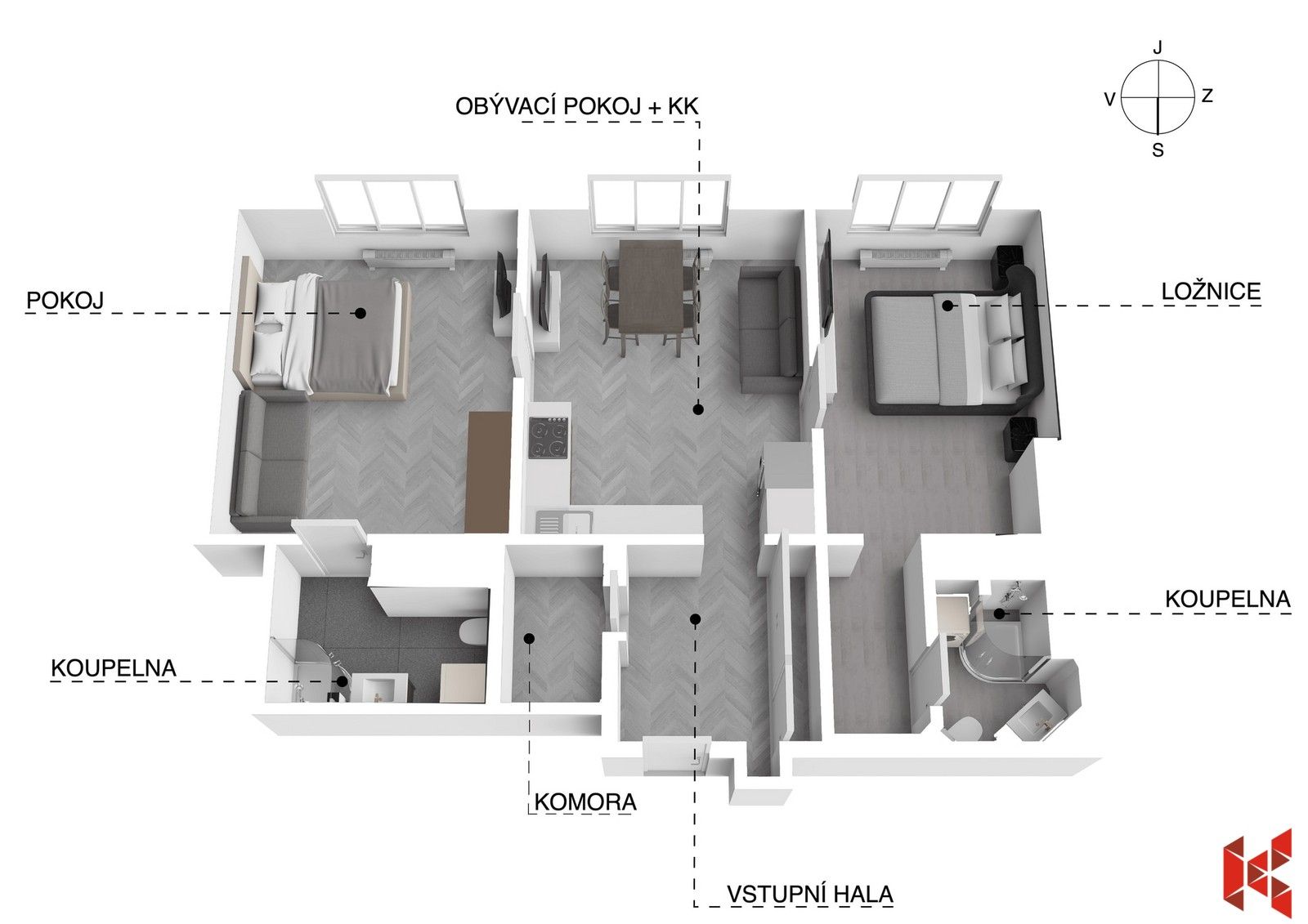 3+kk, Dělnická 1485, Praha Holešovice, 70 m² - 2