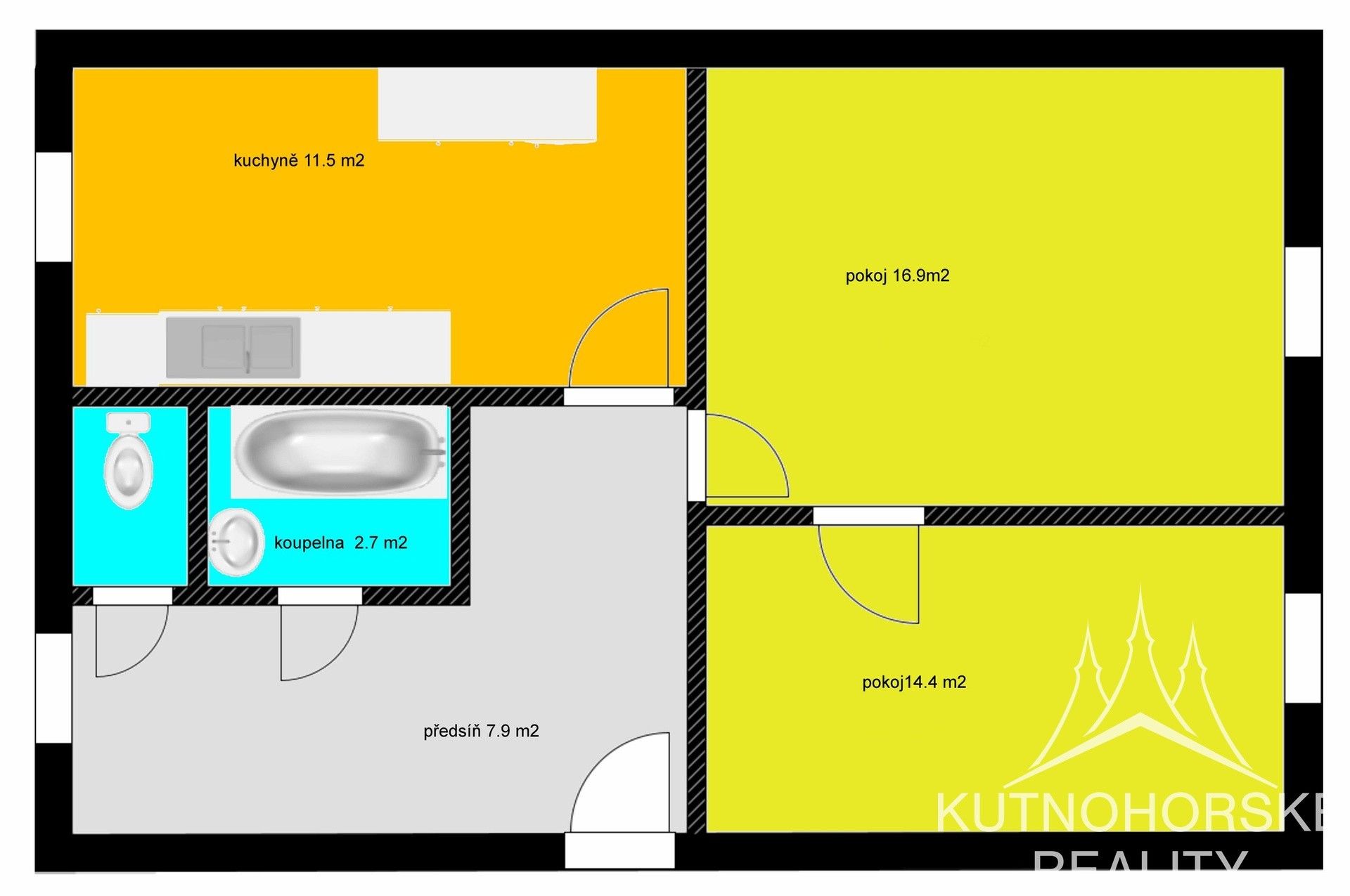 Byt 2+1 · 55 m² · U Tylova divadla, Kutná Hora - 4