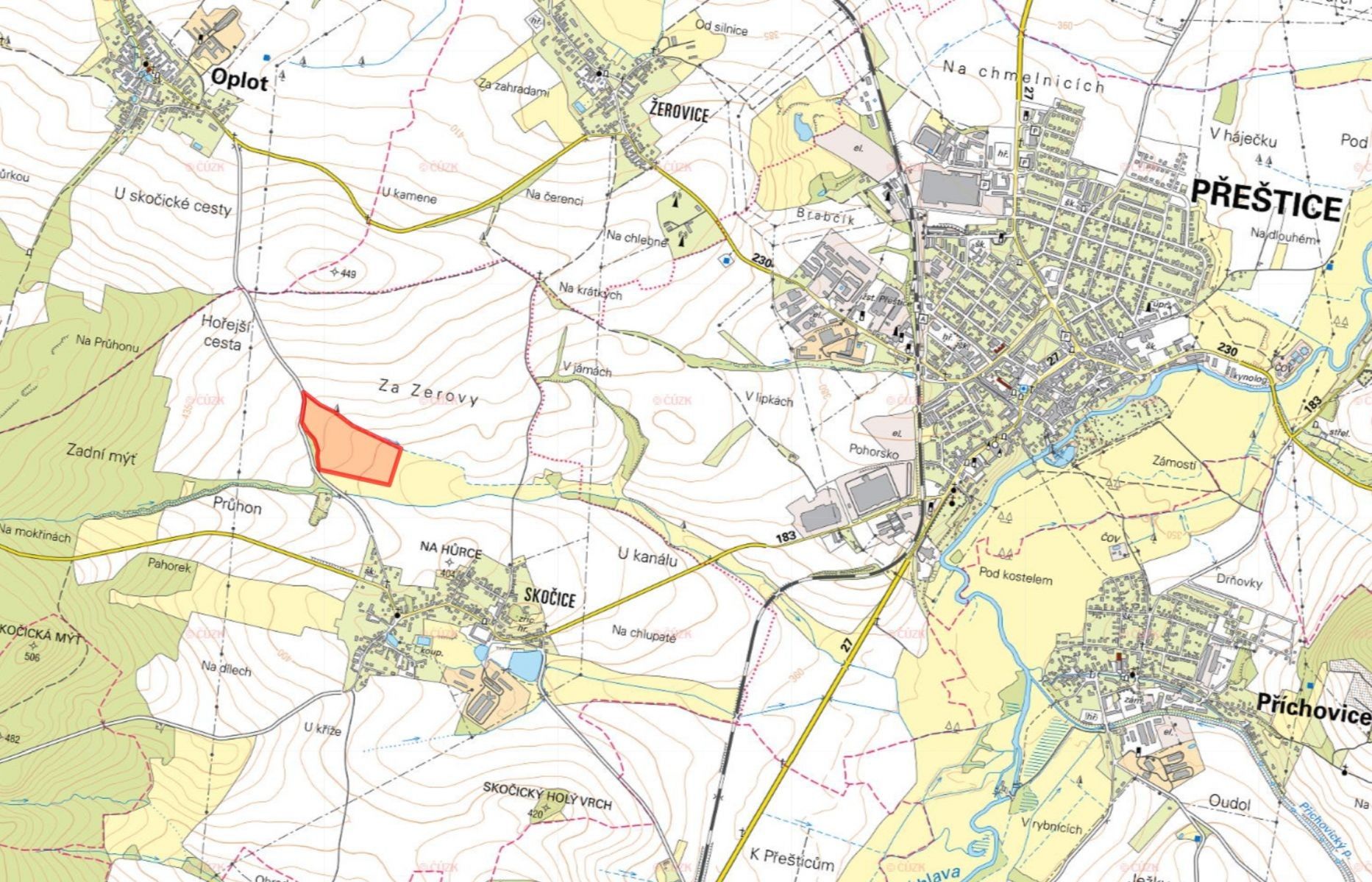 Prodej louka - Skočice, Přeštice