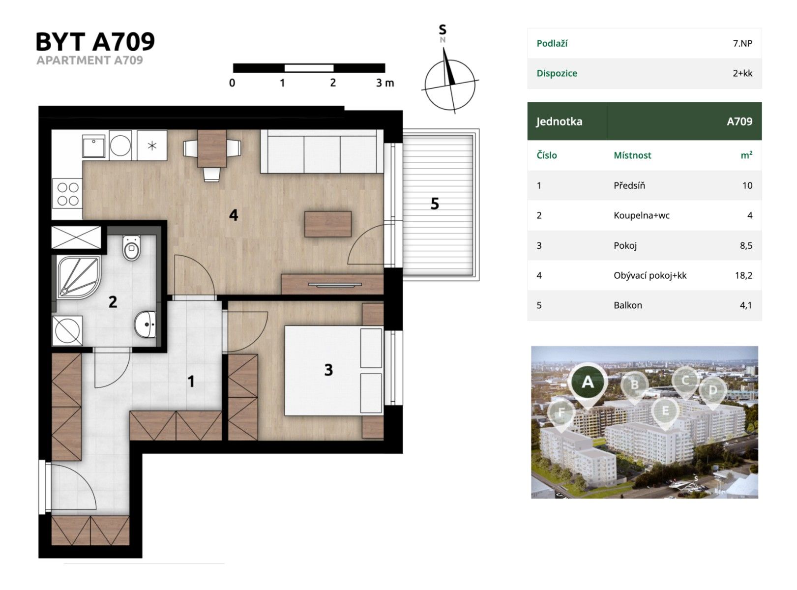 2+kk, Františka Štěpánka, Praha - Hostivař, 43 m² - 2