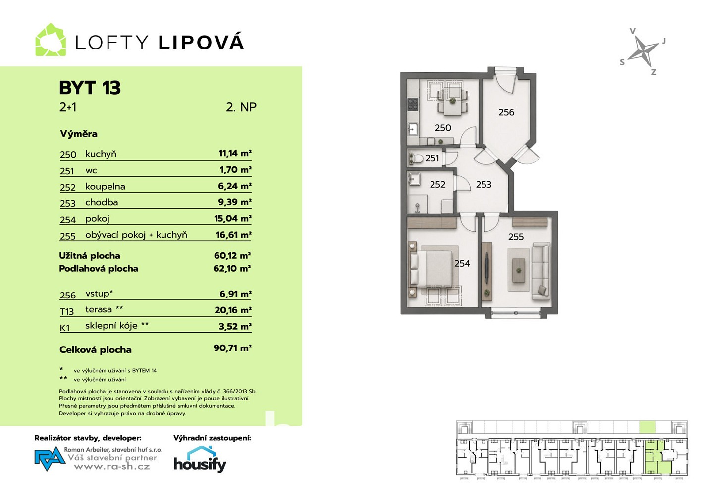Prodej byt 2+1 - Hodonice, okres Znojmo, 62 m² - 5