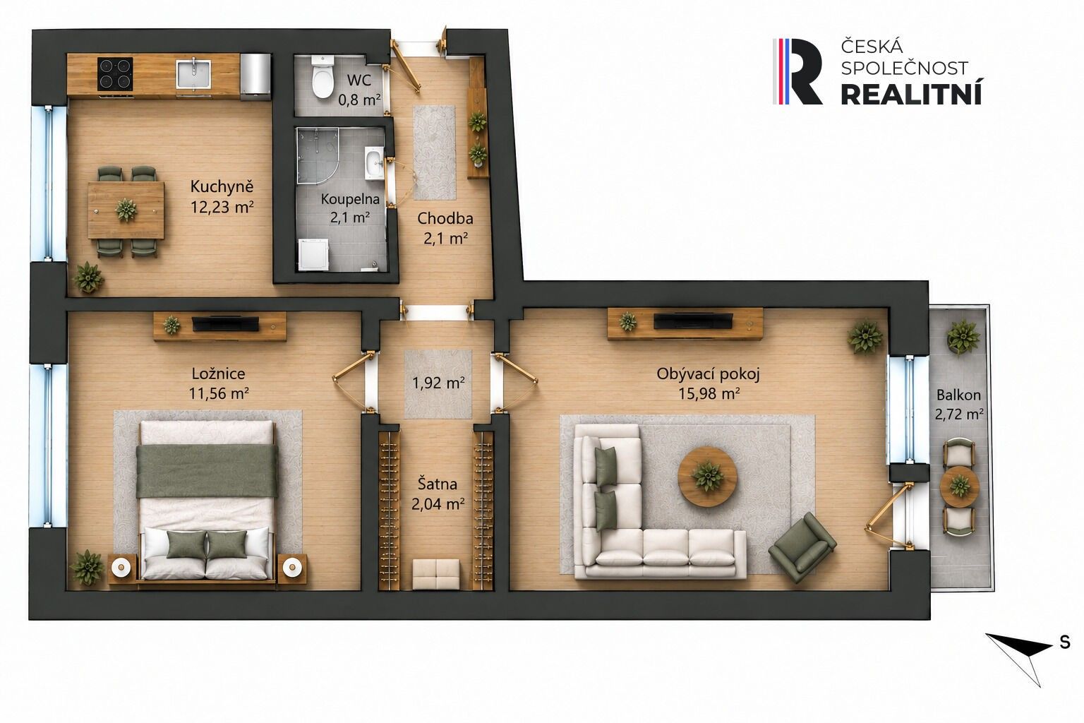 2+1, třída Svobody, Zlín, 52 m² - 2