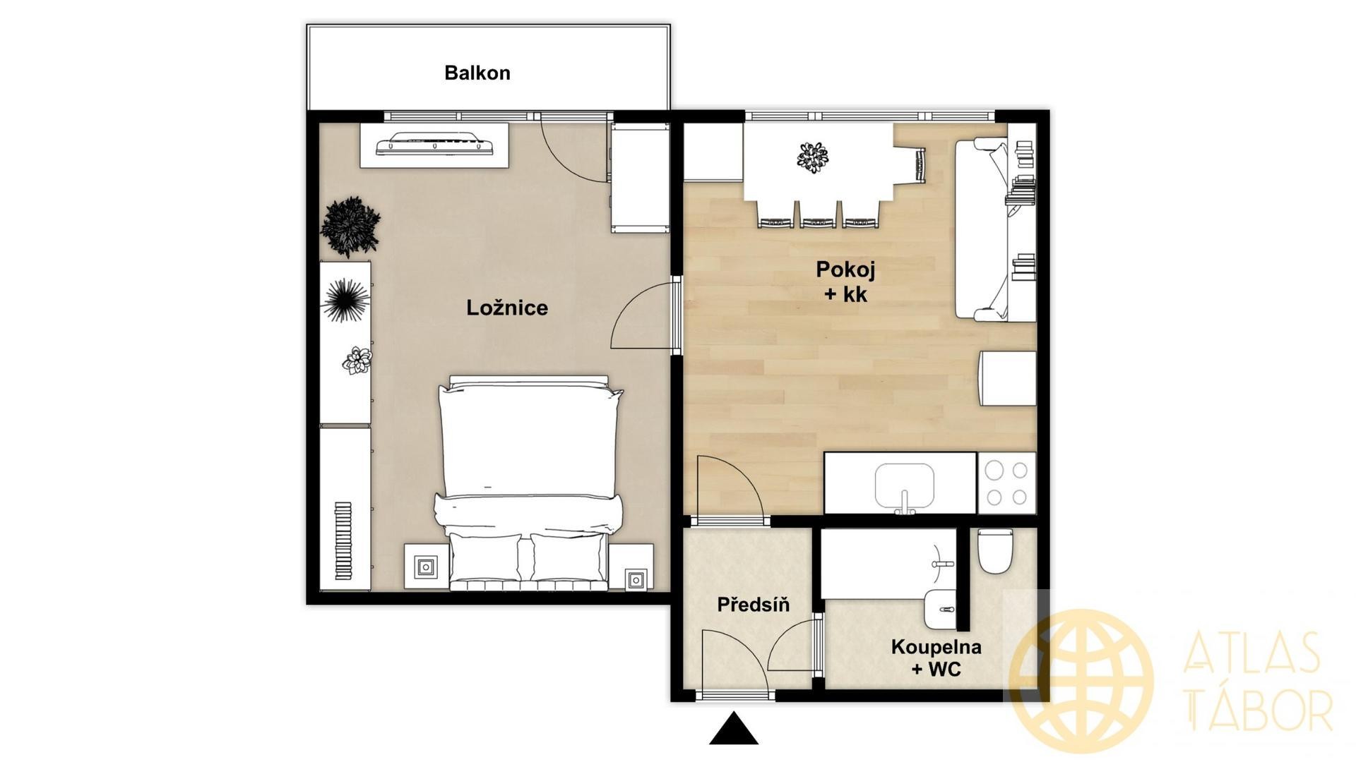 1+1, Emy Destinové, České Budějovice, 31 m² - 2