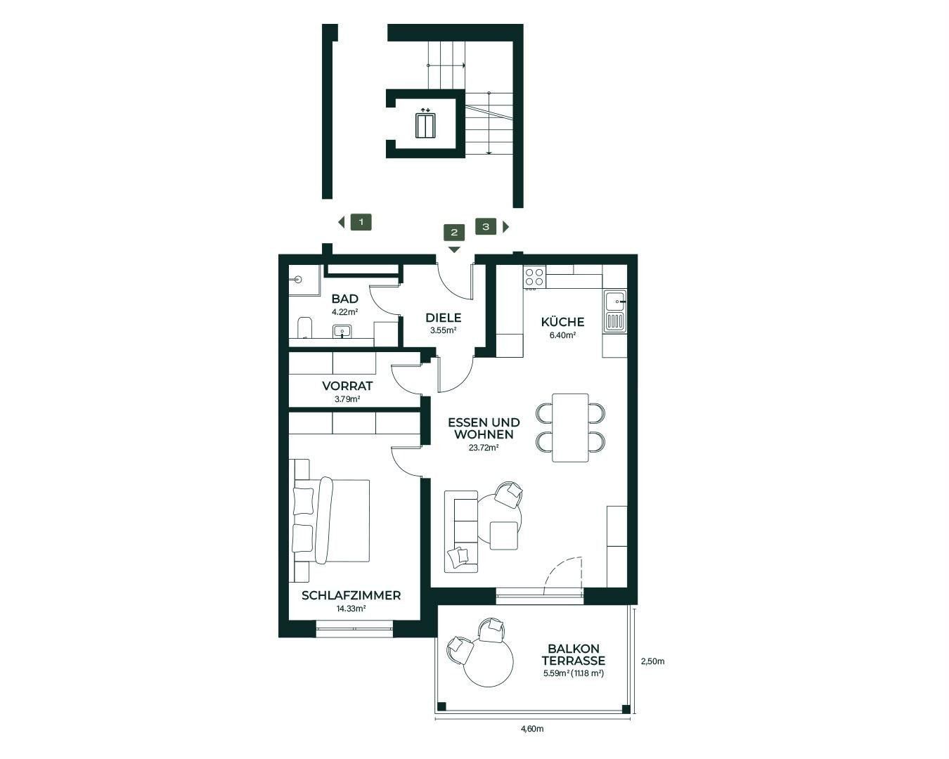 Byt 2+1 · 62 m² · Oelsnitzerstr. 67, , Bavorsko - 3