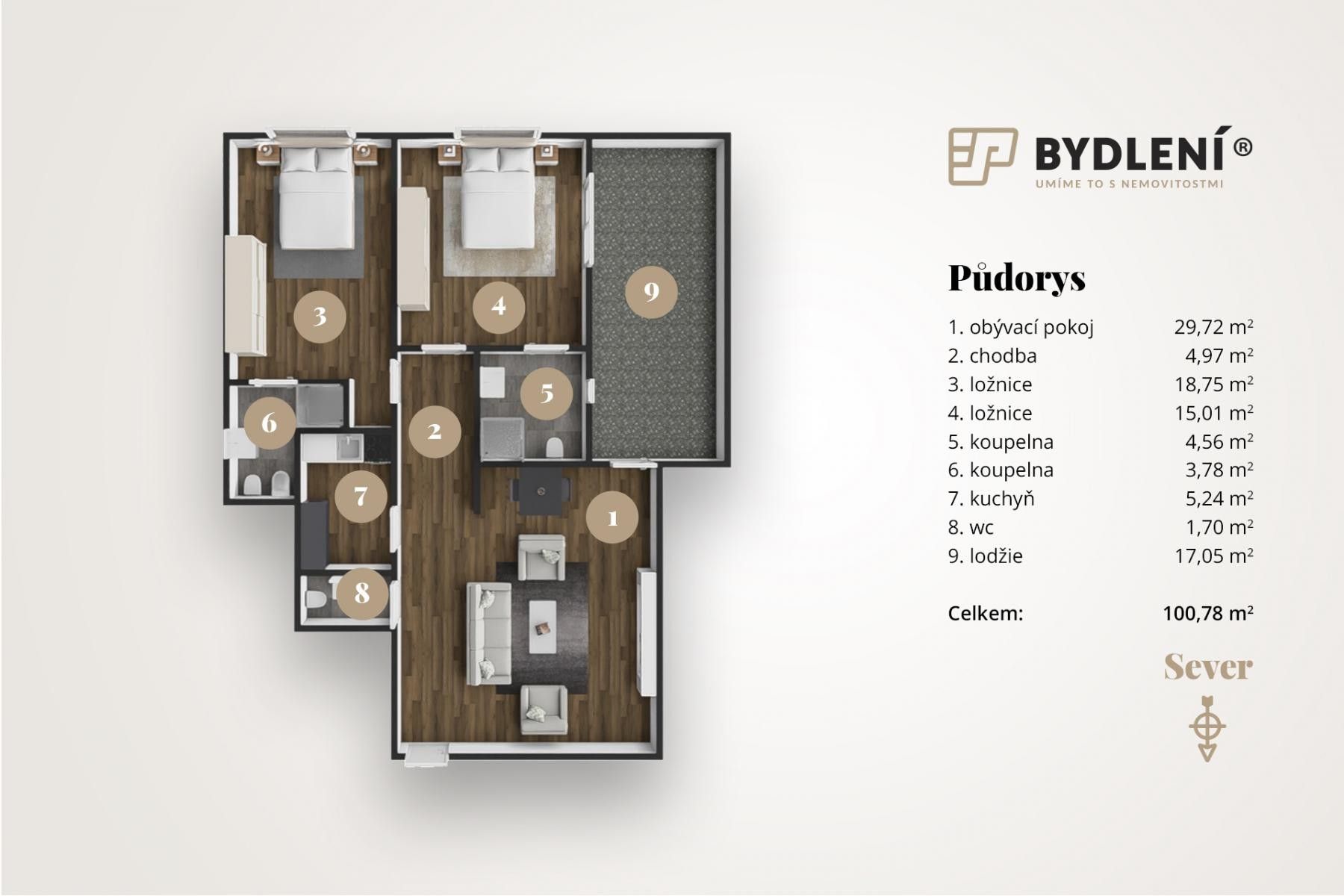 Byt 3+kk · 100 m² · U Nových lázní, Teplice - 4