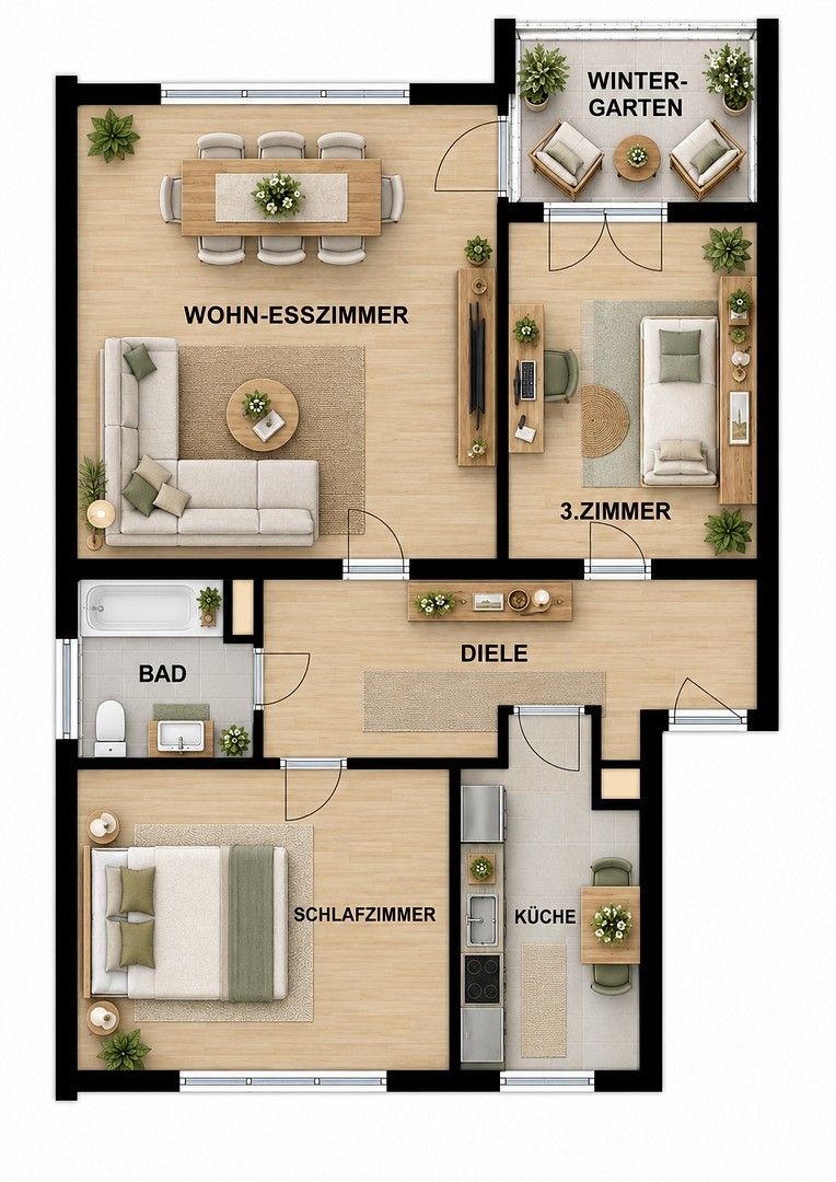 3+1, , Hessen, 80 m² - 2
