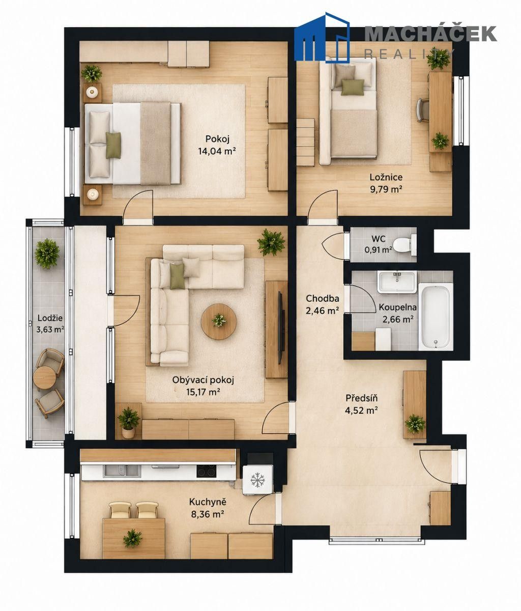Byt 3+1 · 73 m² · Krušnohorská, Teplice Trnovany - 3
