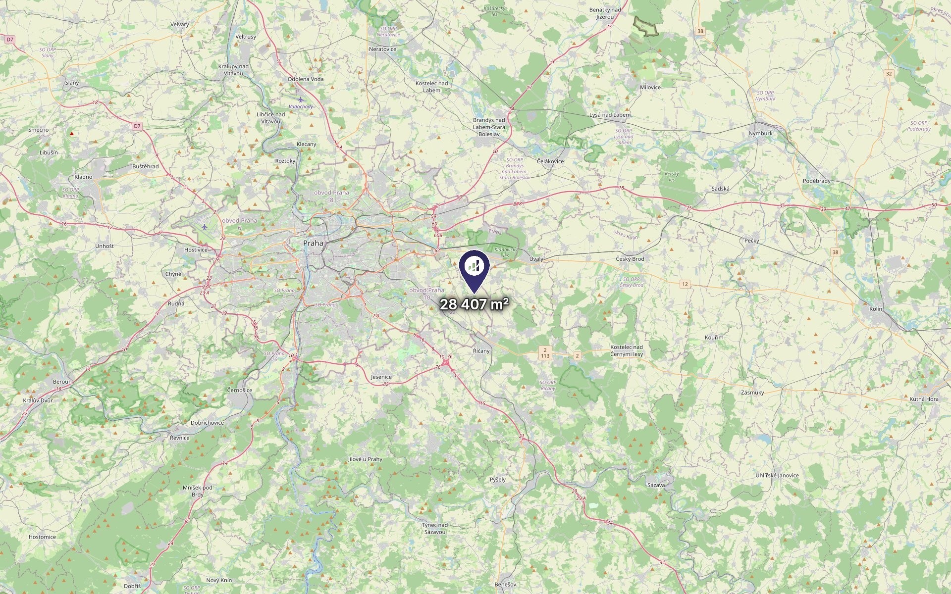 Zemědělský pozemek · 28 407 m² · Královice, Praha - 3