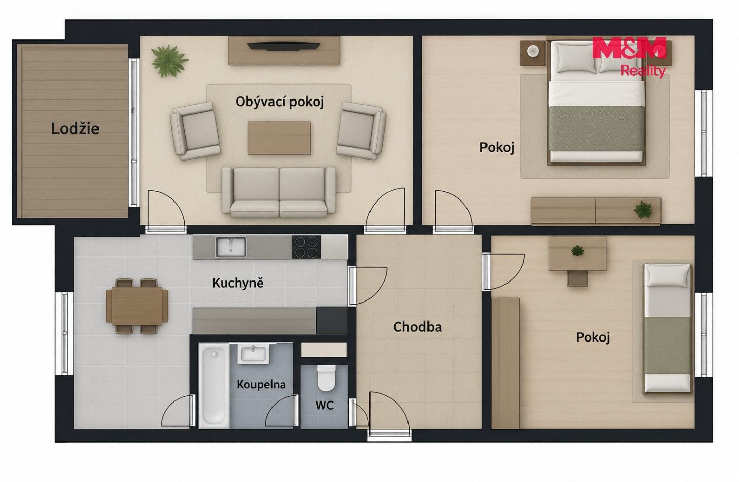 Prodej byt 3+1 - Jindřichův Hradec III, Jindřichův Hradec, 75 m² - 5