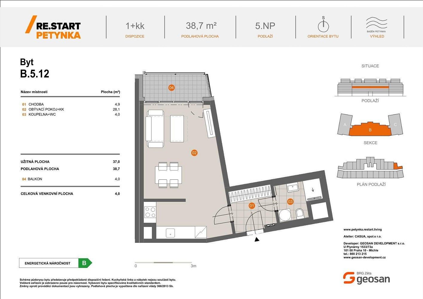 1+kk, Na Petynce, Praha 6 - Střešovice, 39 m² - 2