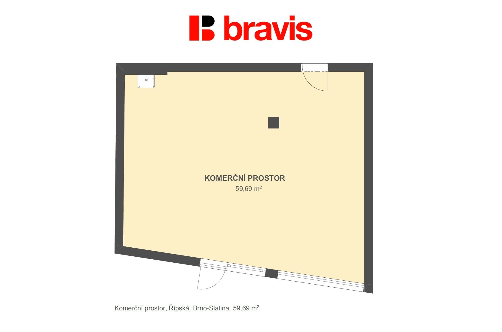 Obchodní prostory · 60 m² · Řípská, Brno Slatina - 4