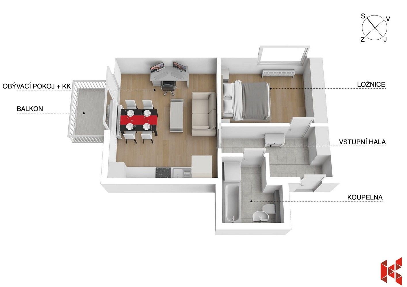 2+kk, Hostivice, okres Praha-západ, Středočeský kraj, 48 m² - 2
