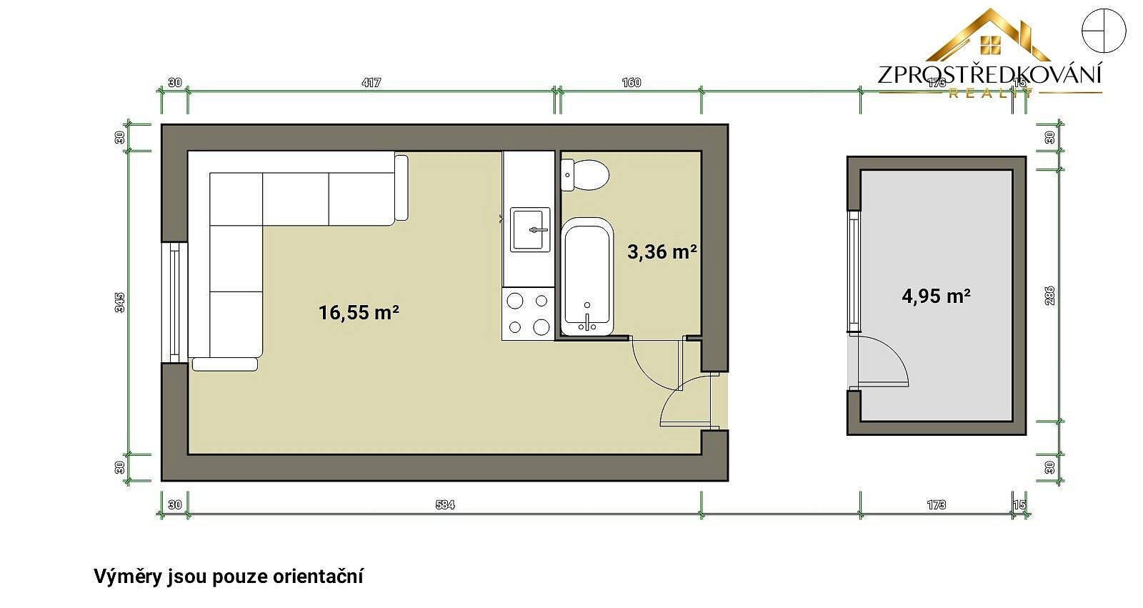 Byt 1+kk · 20 m² · Nové Sedlo, okres Sokolov, Karlovarský kraj - 3