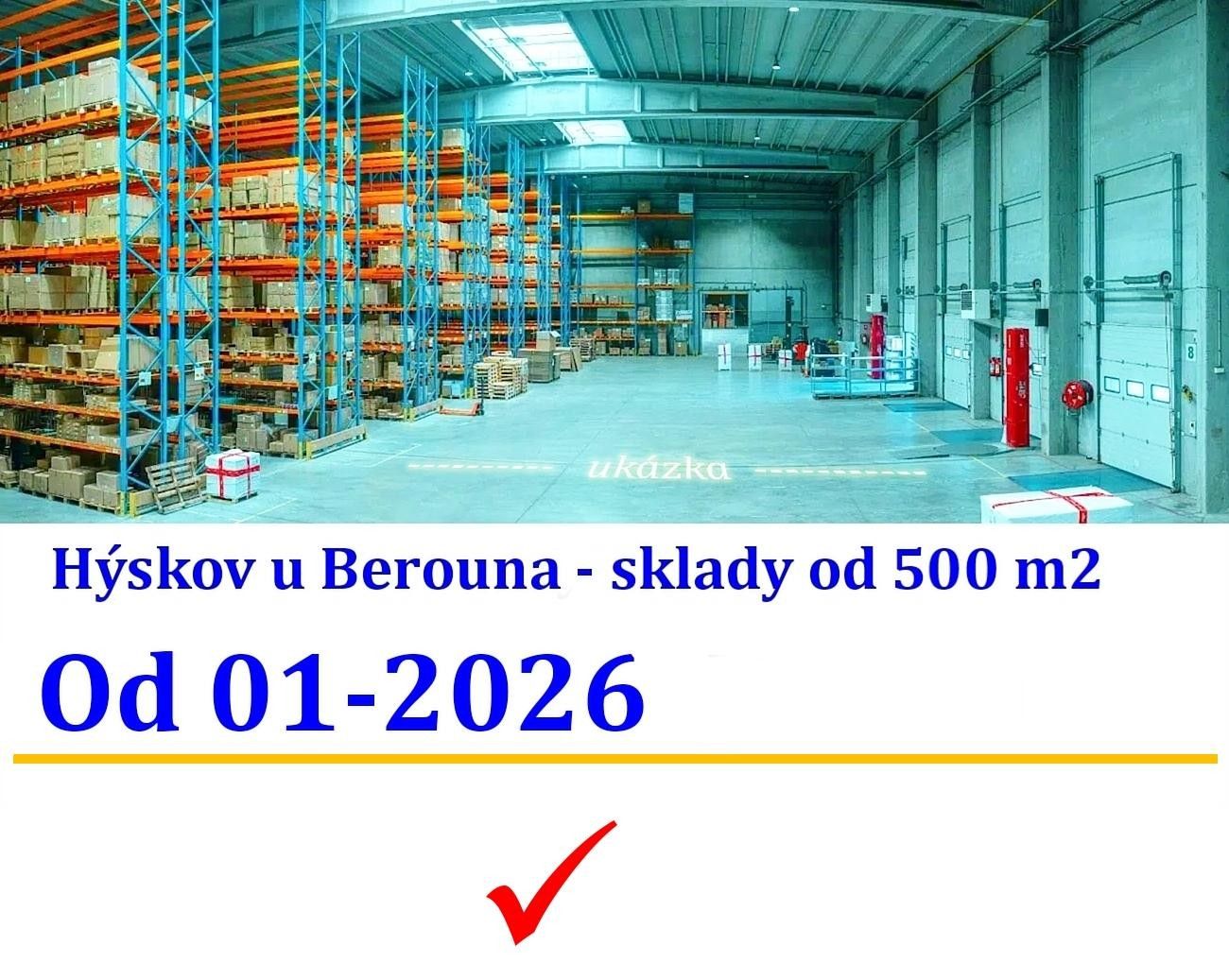 Sklady, Hýskov, 500 m²