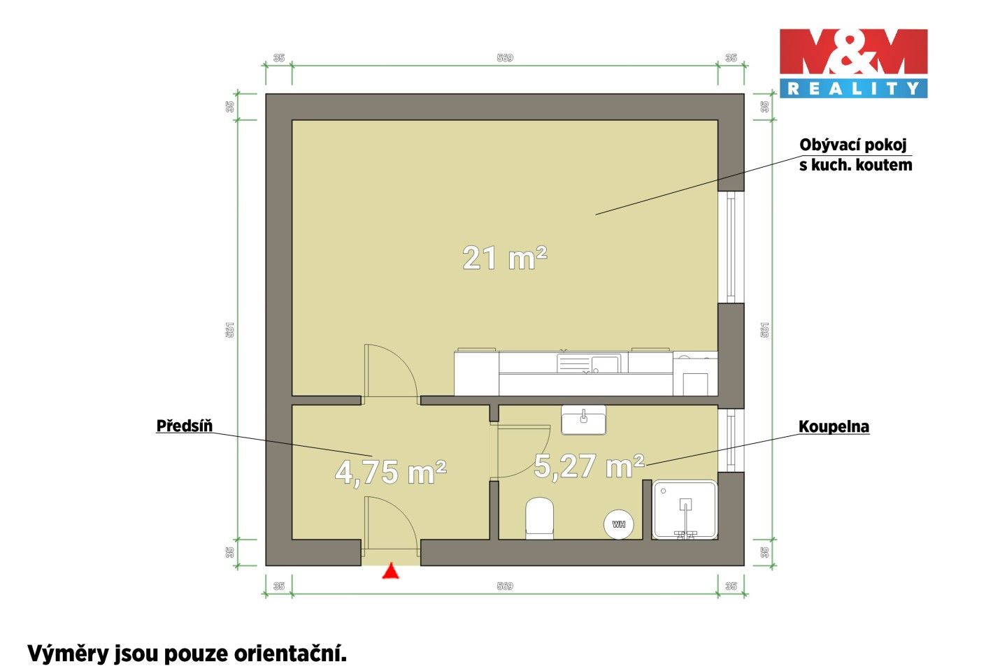 Pronájem byt 1+kk - Tyršova, Klatovy, 31 m²