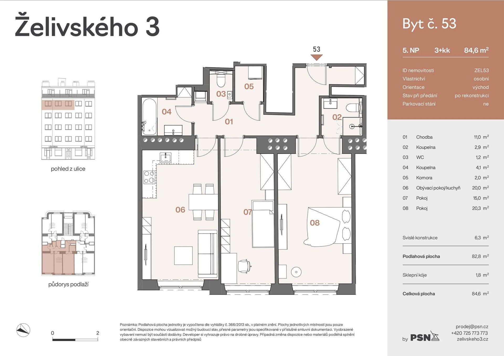 3+kk, Jana Želivského, Praha Žižkov, 77 m² - 2