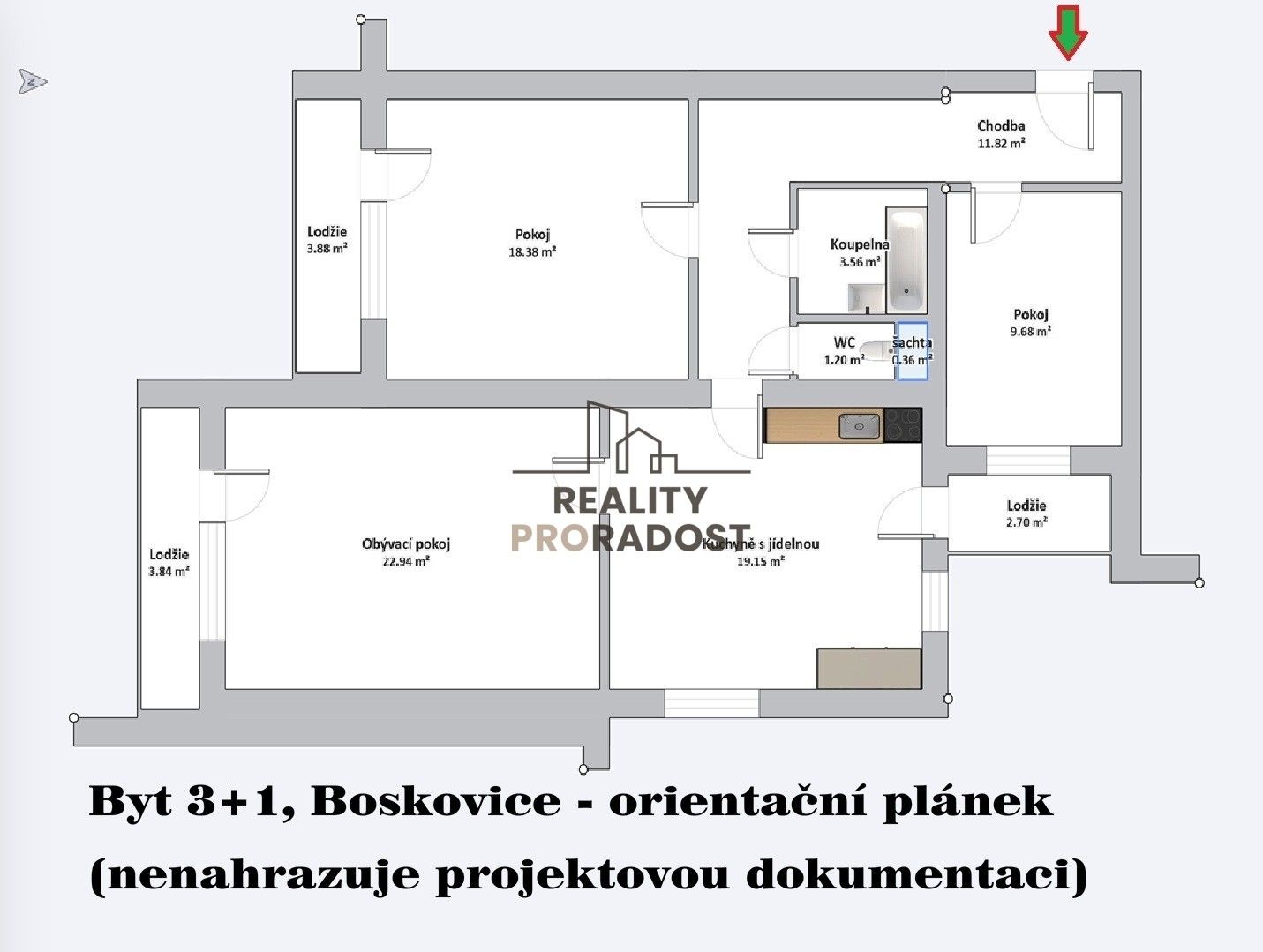 3+1, Dr. Svěráka 1934, Boskovice, 91 m² - 2