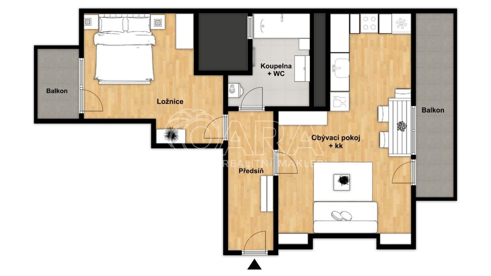 Byt 2+kk · 45 m² · Ve struhách  , Praha - 3