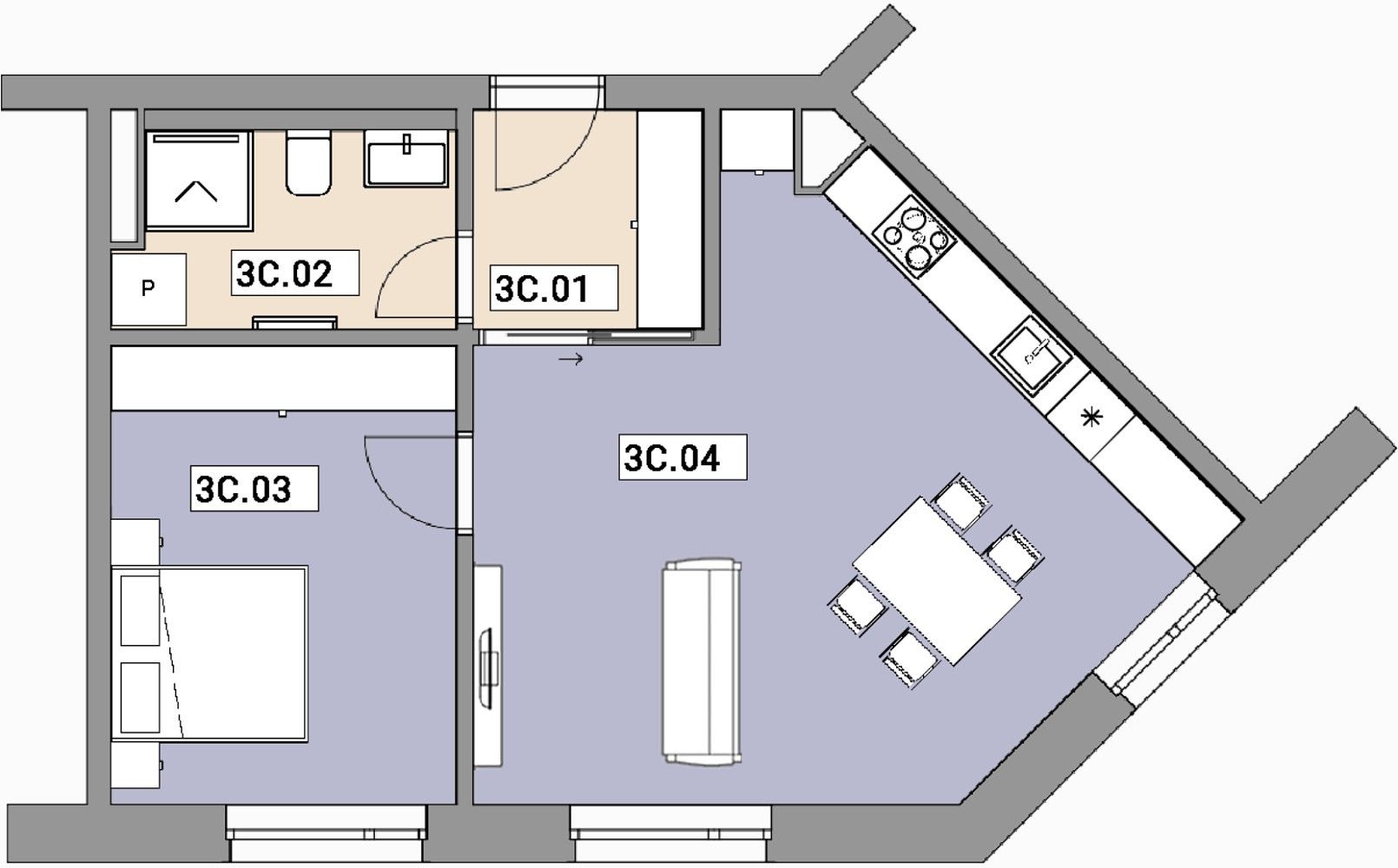 2+kk, Elišky Přemyslovny, Praha 5 - Zbraslav, 48 m² - 2