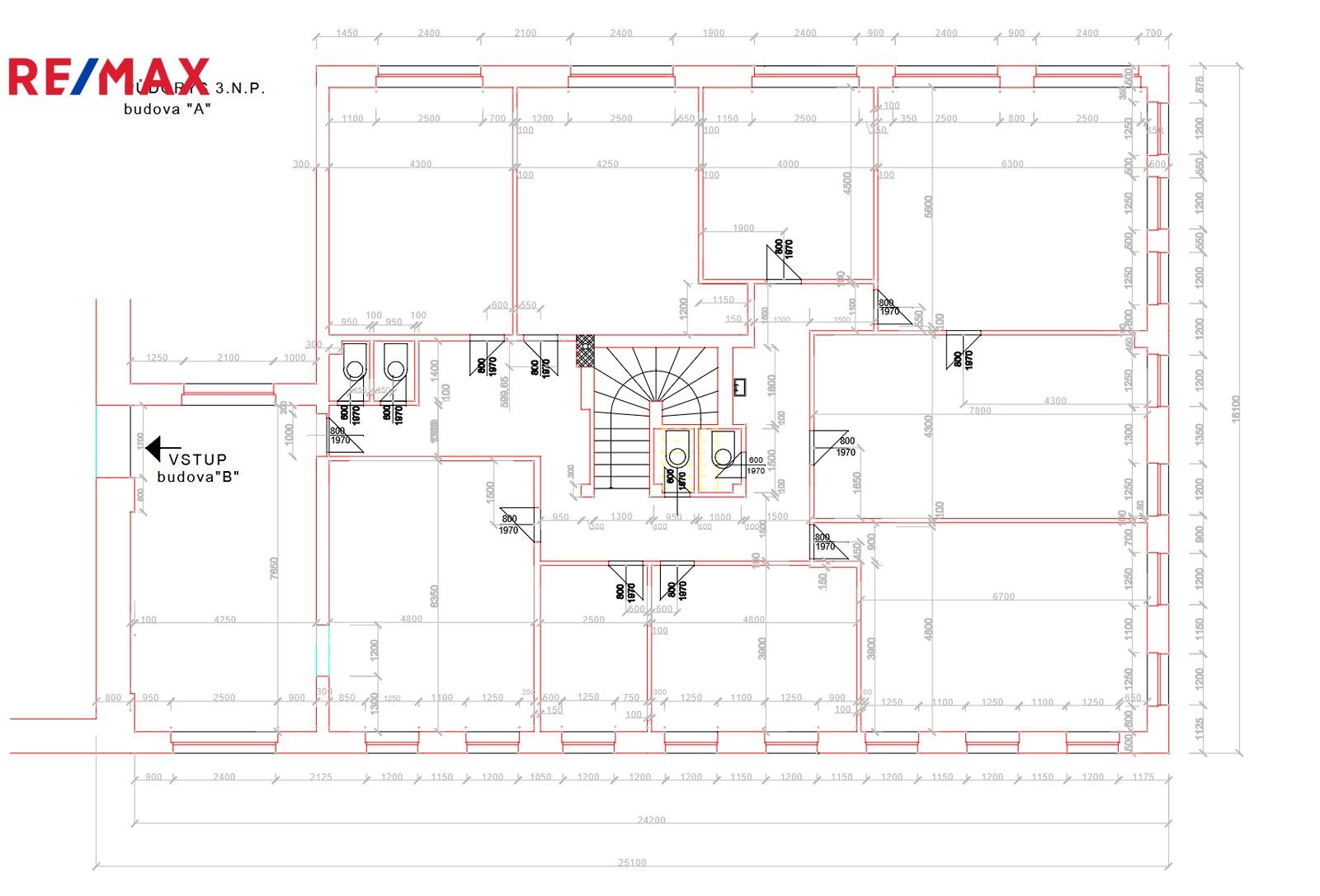Pronájem kancelář - Benešovská, Děčín, 256 m²