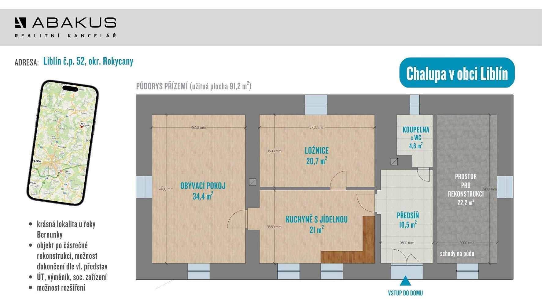 Prodej chalupa - Liblín, okres Rokycany, Plzeňský kraj, 92 m² - 5