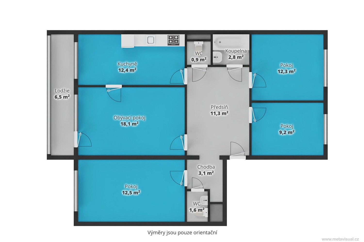 Prodej byt 4+1 - Socháňova, Praha 6 - Řepy, 91 m² - 5