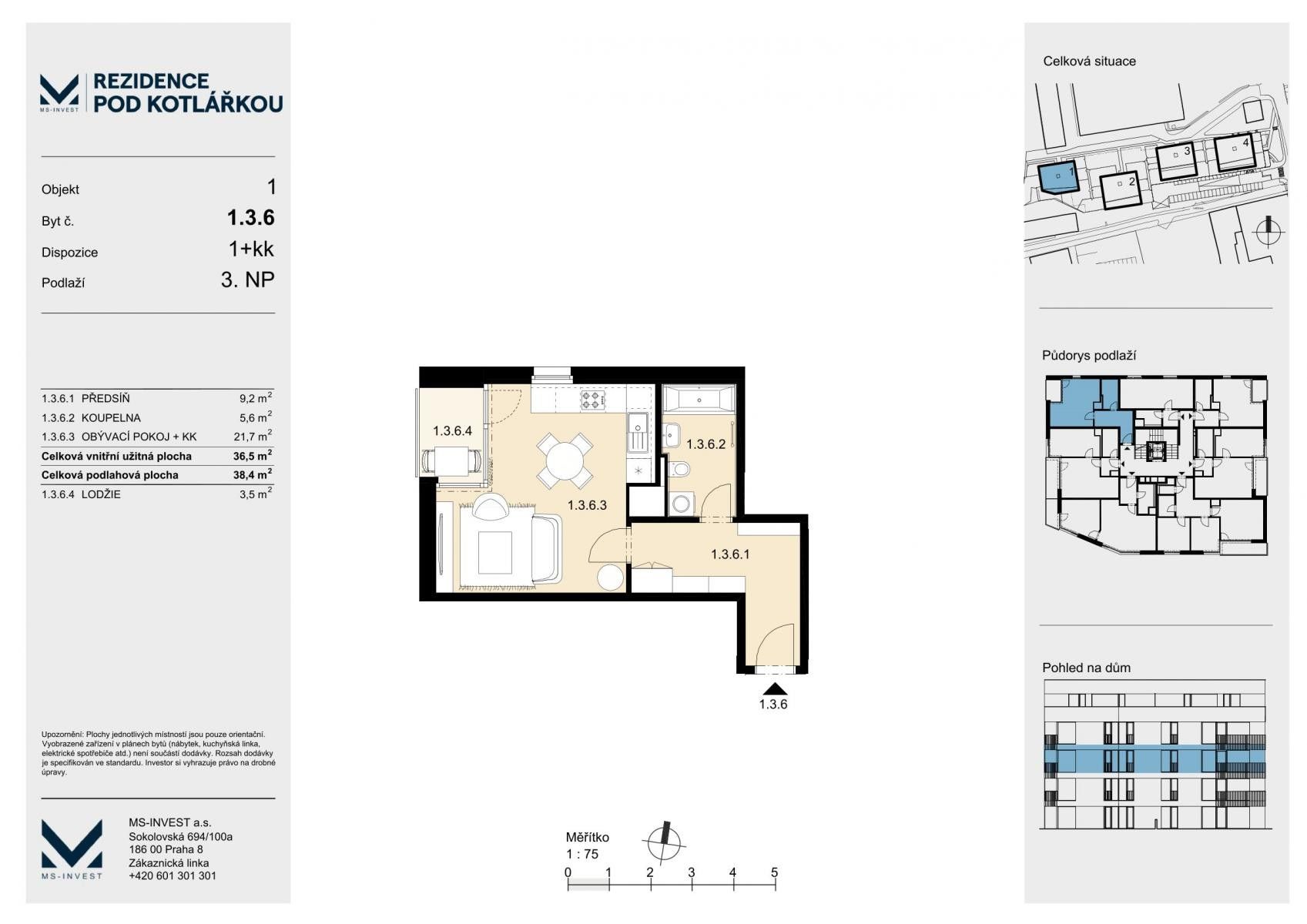 Byt 1+kk · 37 m² · Leitzova, Praha Košíře - 4