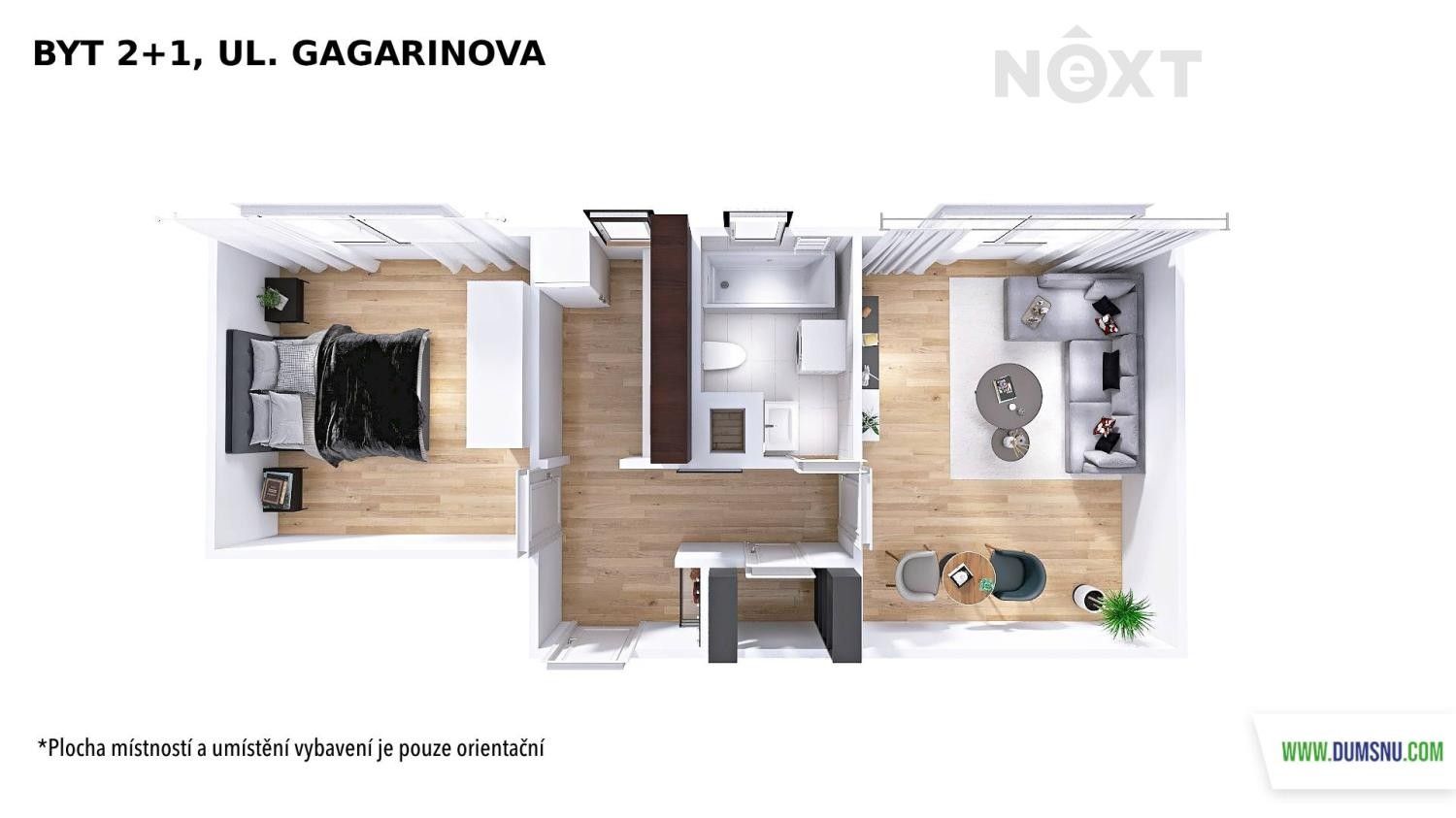 Byt 2+1 · 47 m² · Gagarinova 2378, Šumperk - 3