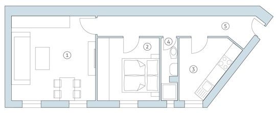2+1, Oppelner Straße 24 Berlin Kreuzberg Berlin 10997, 50 m² - 1