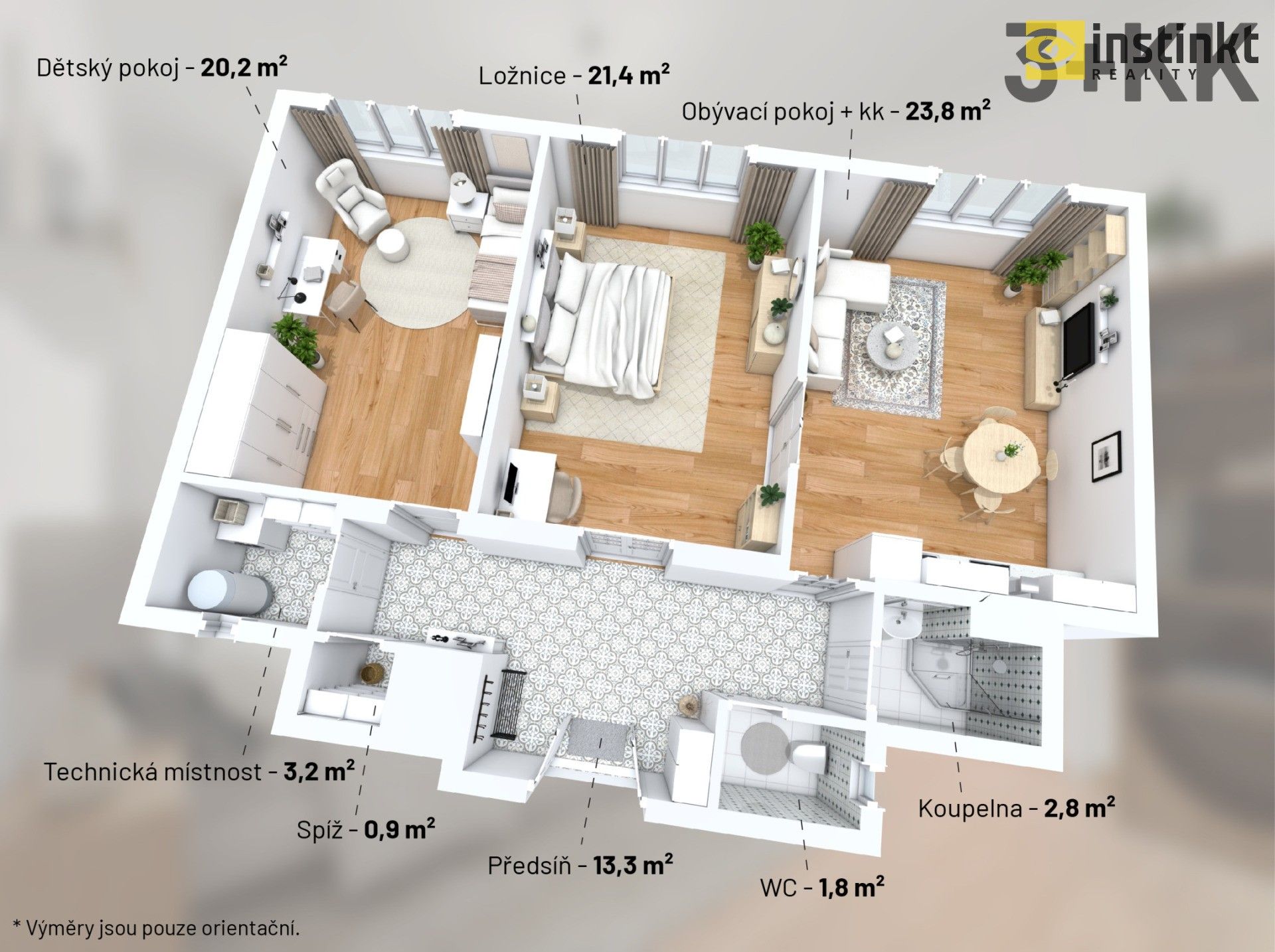 Pronájem byt 3+kk - Václavkova, Praha, 88 m²