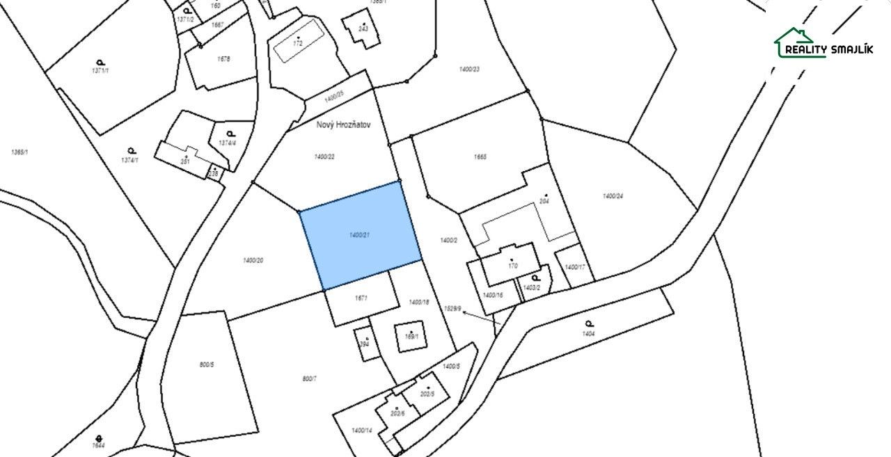 Prodej pozemek pro bydlení - Nový Hrozňatov, Hrozňatov, Cheb, 1 000 m²
