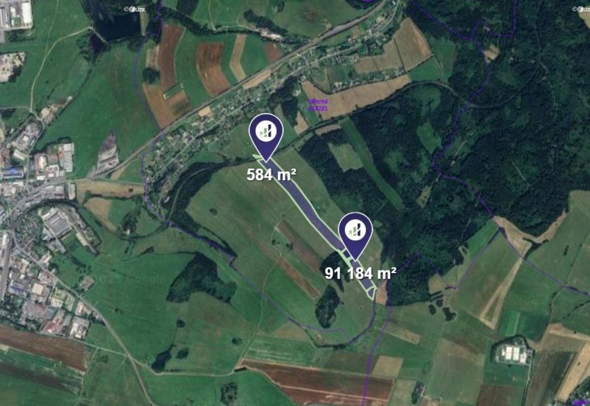 Pronájem louka - Oborná, 2 294 m²