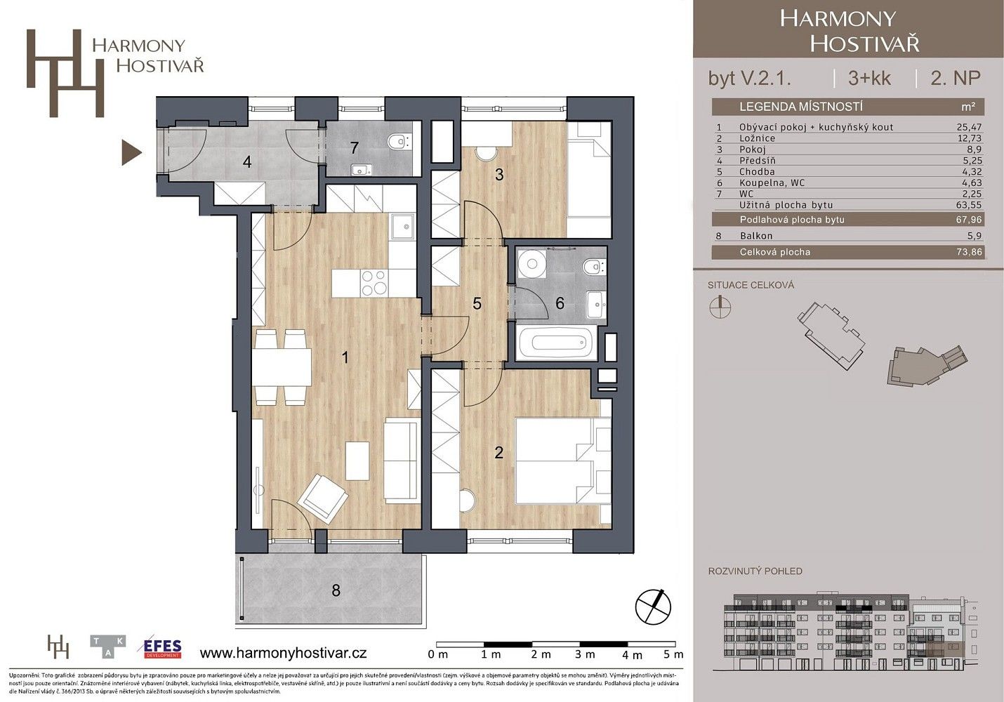 Byt 3+kk · 67 m² · Praha - Hostivař, Hlavní město Praha - 4