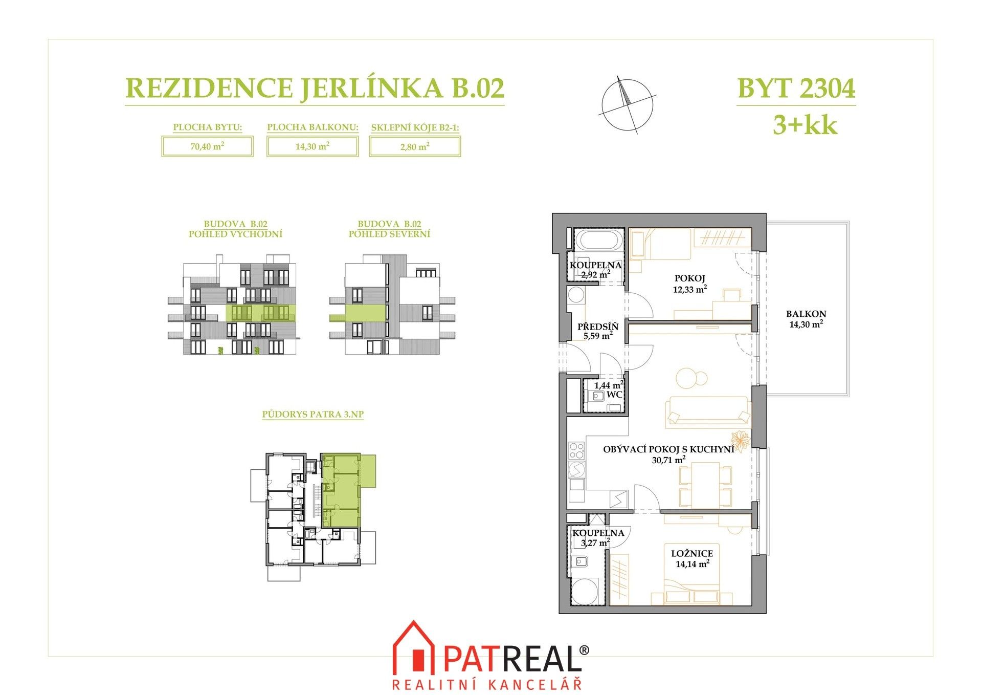 3+kk, Jerlínová, Brno Žebětín, 85 m² - 2