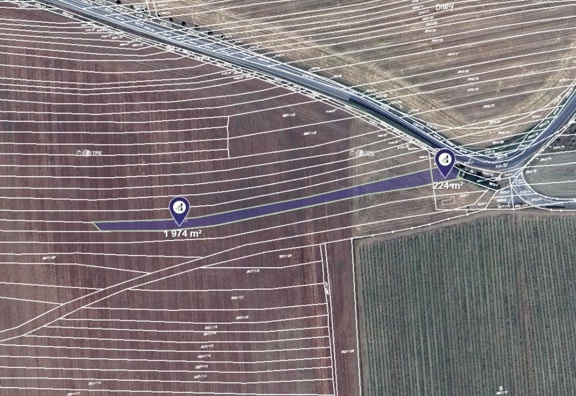 Zemědělské pozemky, Hluk, 2 198 m²