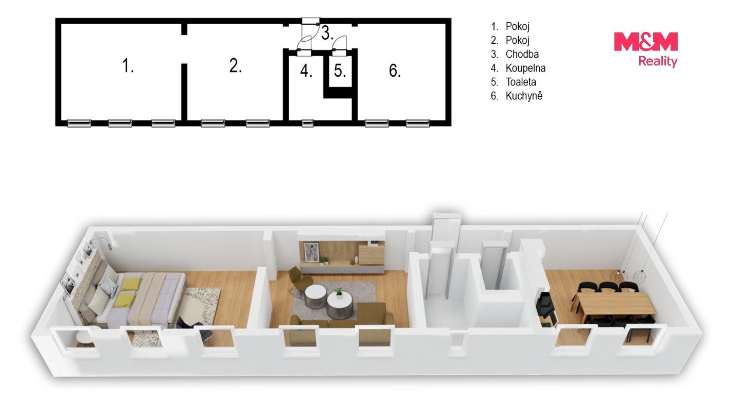 Byt 2+1 · 57 m² · Růžová, Opatovice nad Labem - 4