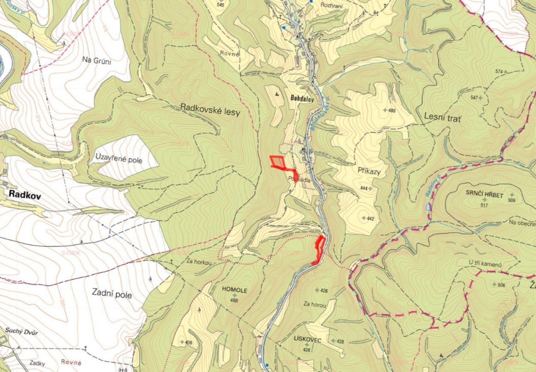 Prodej louka - Bohdalov, Městečko Trnávka