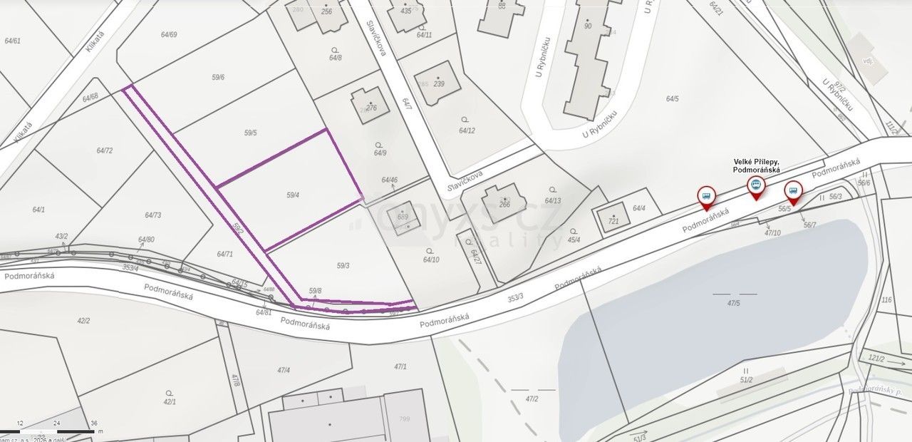 Pozemky pro bydlení, Podmoráňská, Velké Přílepy, 967 m² - 2