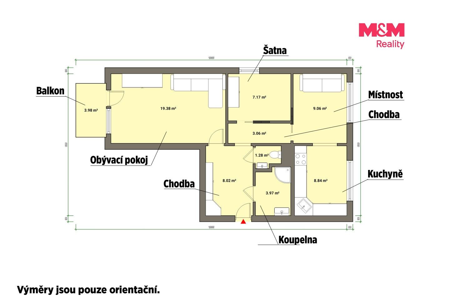 Byt 3+1 · 63 m² · Mánesova, Mariánské Lázně - 4