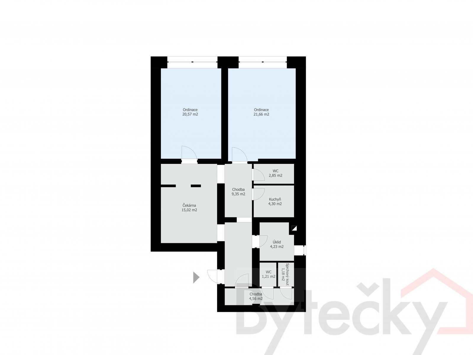 Pronájem komerční - Stroupežnického, Praha, 85 m²