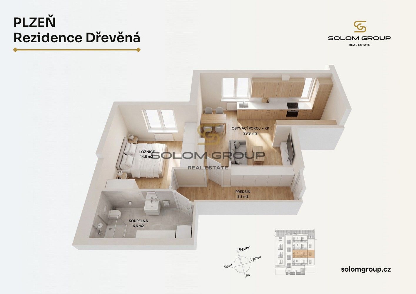 Byt 2+kk · 60 m² · Dřevěná, Plzeň - Vnitřní Město - 4