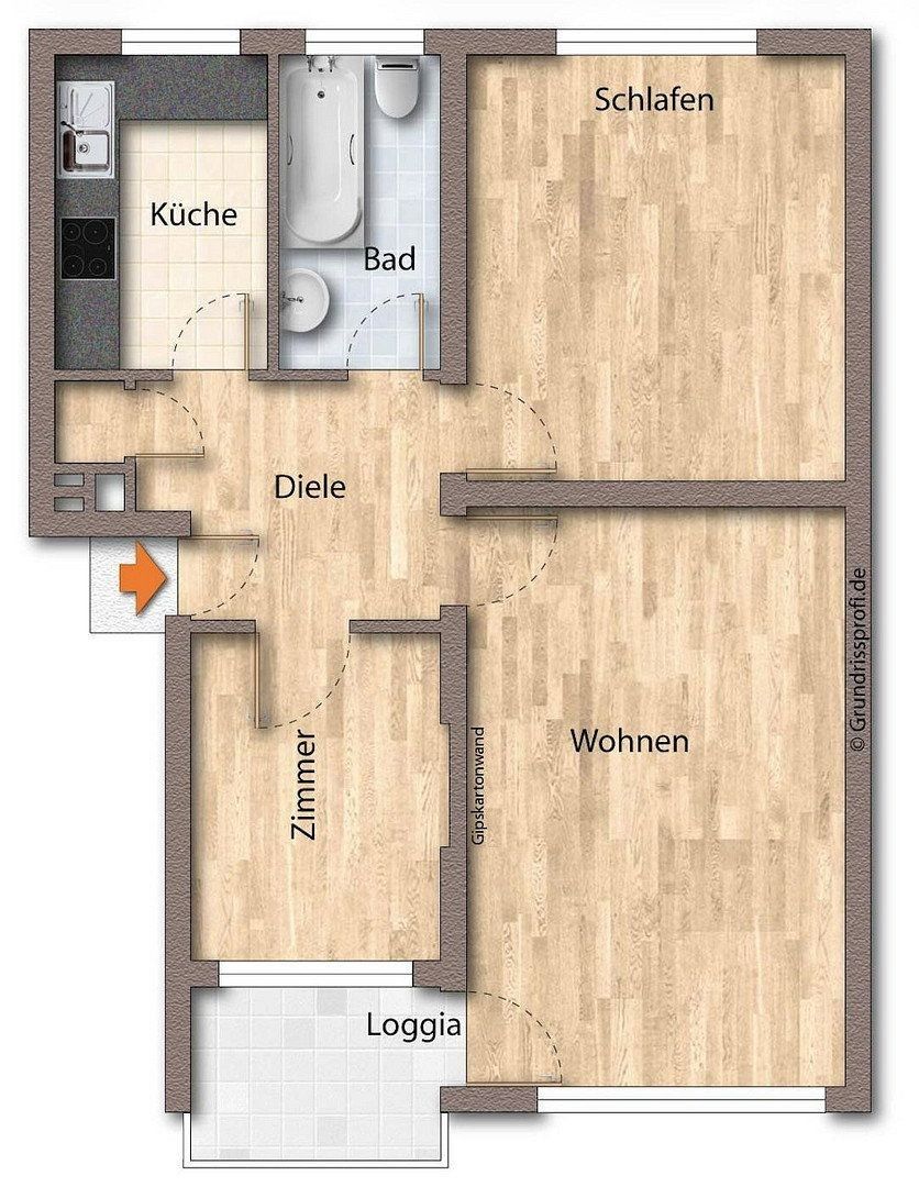 3+1, Keltenstrasse 5, , Hessen, 66 m² - 1