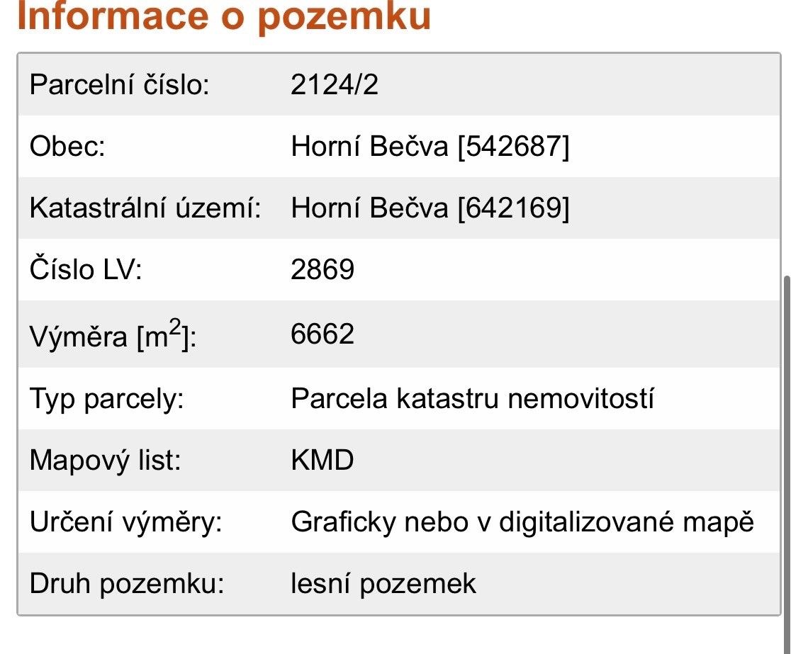 Pozemky pro bydlení, Prostřední Bečva, 756 56