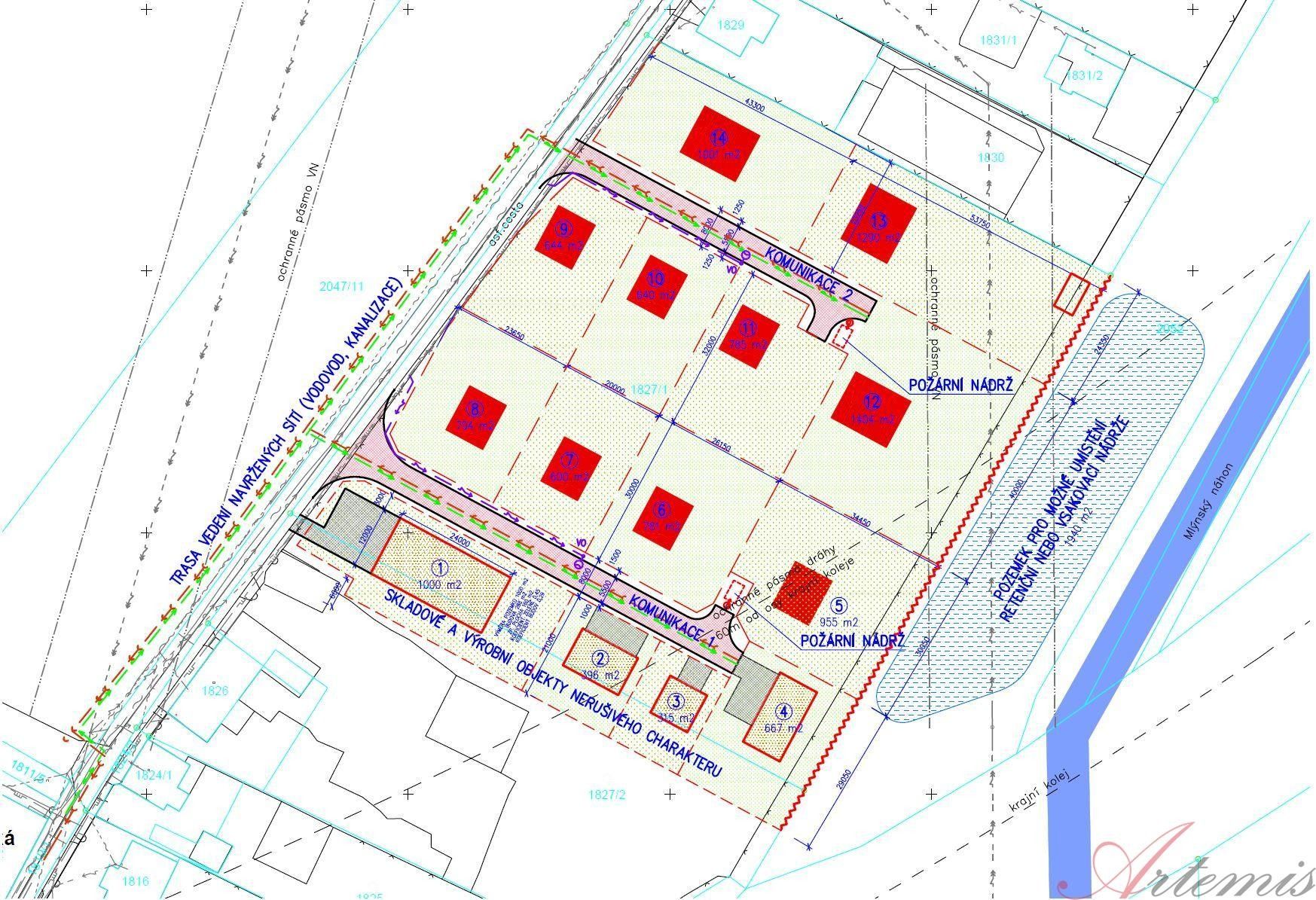 Pozemky pro bydlení, Mlýnská, Studénka, 12 450 m²